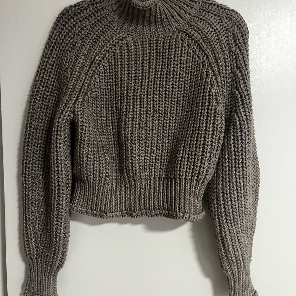 H&M Taupe Knit Turtleneck Sweater